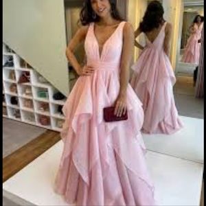 Costum made pink formal bridesmaid dress size 16